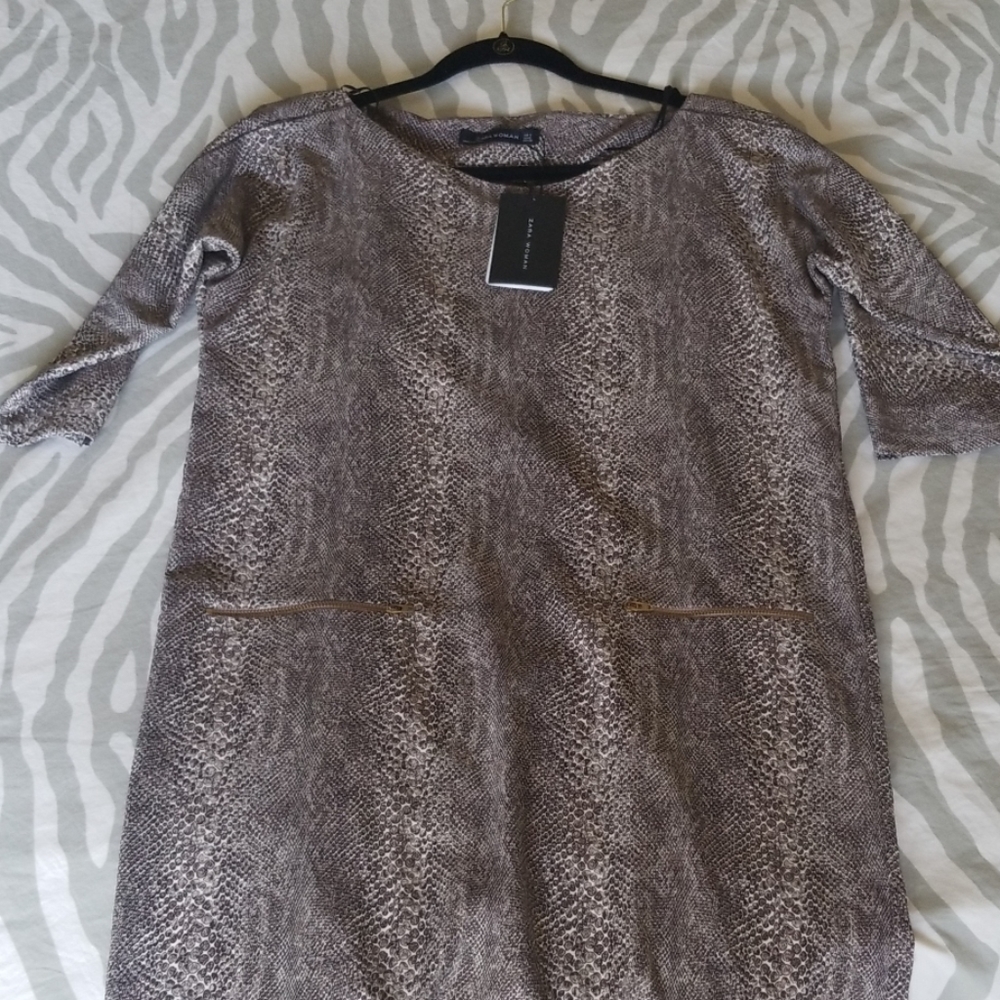 NWT Zara Snake Print Dress Small